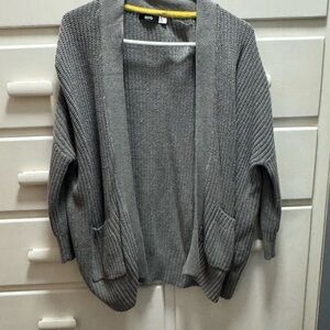 BDG Charcoal Open-Front Cardigan